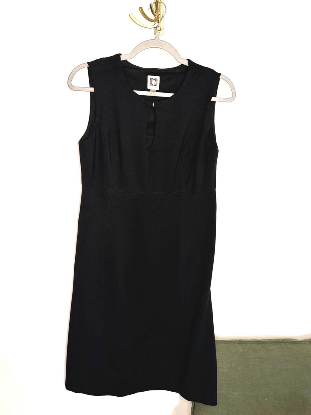Anne Klein Black Sleeveless Midi Shift Dress